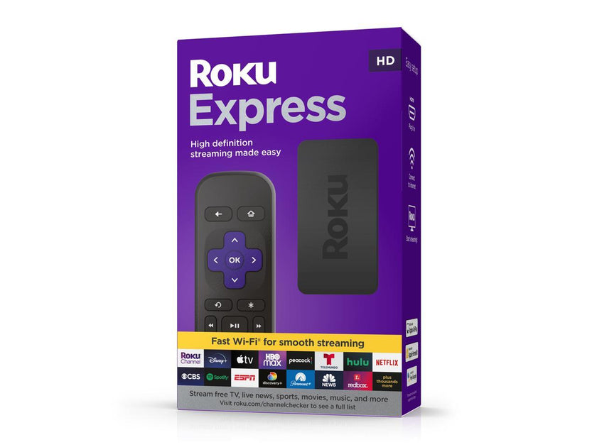 Roku Express Streaming Media Player with Standard Remote (no TV controls)