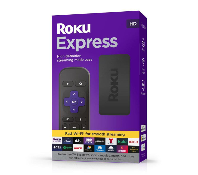 Roku Express Streaming Media Player with Standard Remote (no TV controls)