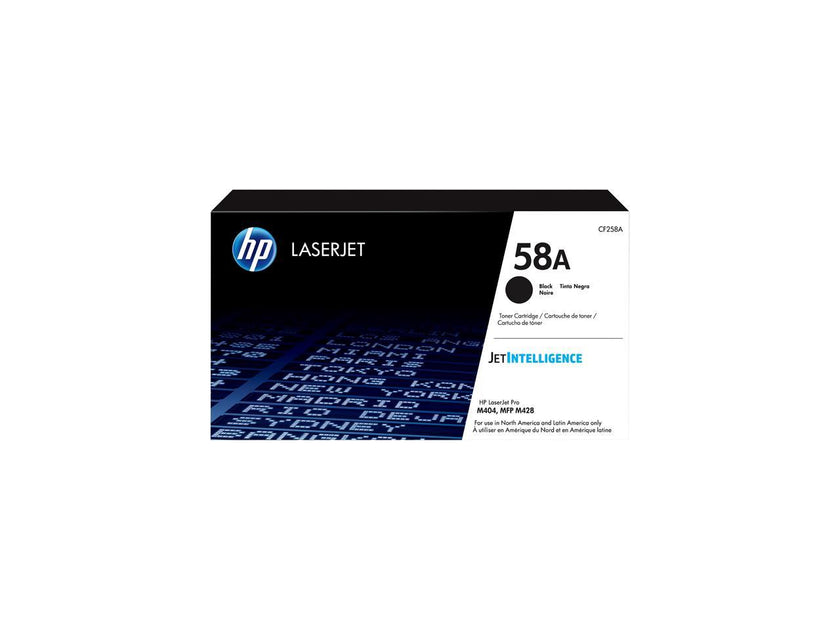 HP 58A Black Original LaserJet Toner Cartridge, ~3,000 pages, CF258A