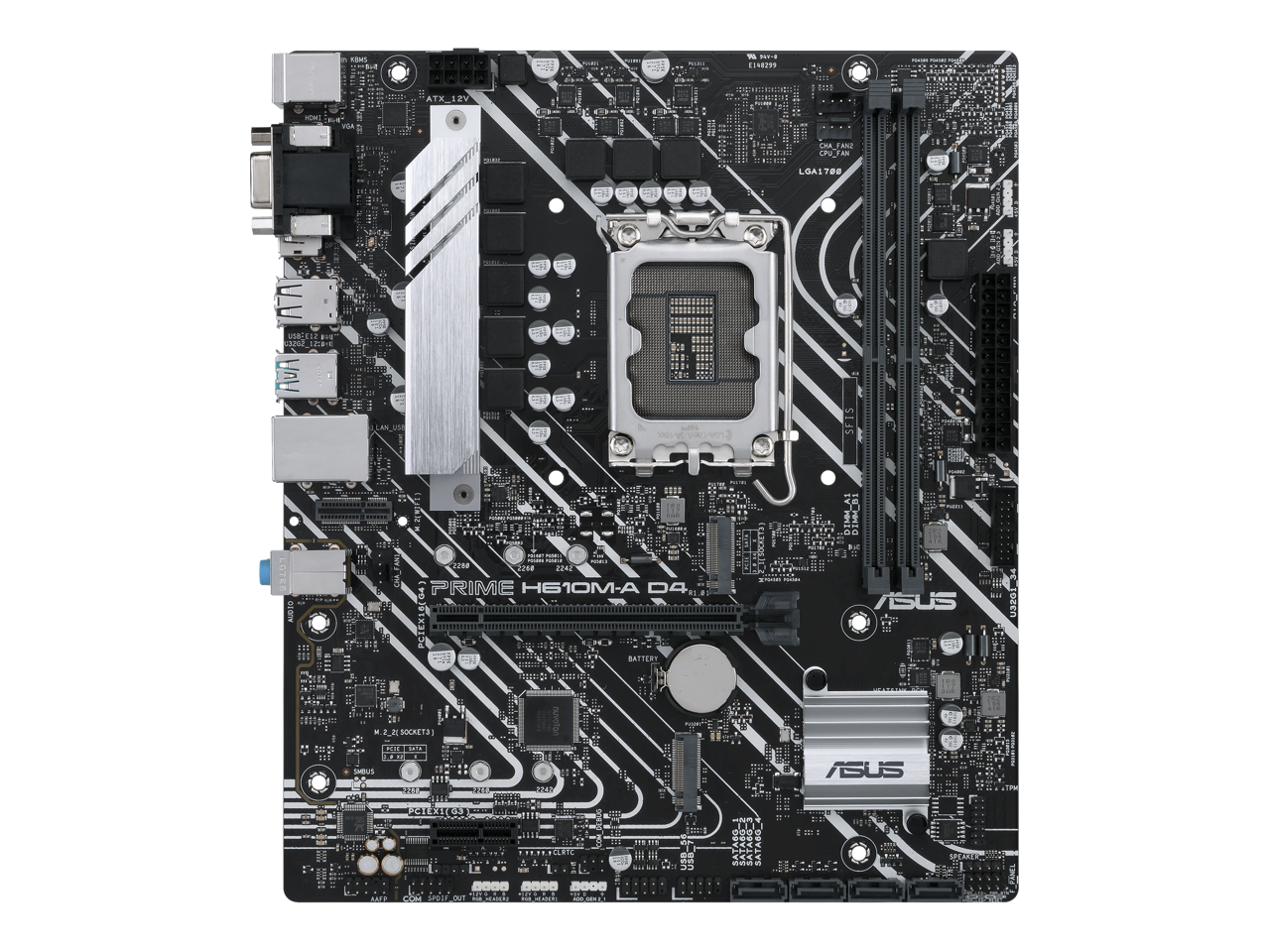 ASUS PRIME H610M-A D4-CSM LGA 1700 (Intel 12th & 13th Gen) Micro-ATX Commercial Motherboard (PCIe 4.0, DDR4, 2xM.2 slots, 1Gb LAN, rear USB 3.2 Gen 2 ports, DP/HDMI/D-Sub, SPI-TPM header, ACCE)