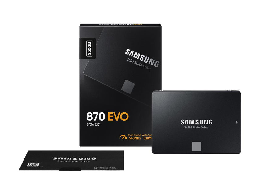 SAMSUNG 870 EVO SATA SSD 250GB 2.5” Internal Solid State Drive, Upgrade Desktop PC or Laptop Memory and Storage for IT Pros, Creators, Everyday Users, MZ-77E250B/AM