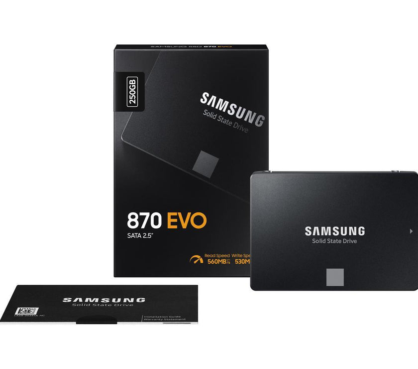 SAMSUNG 870 EVO SATA SSD 250GB 2.5” Internal Solid State Drive, Upgrade Desktop PC or Laptop Memory and Storage for IT Pros, Creators, Everyday Users, MZ-77E250B/AM