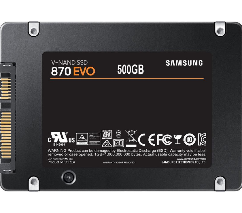 SAMSUNG 870 EVO Series 2.5" 500GB SATA III V-NAND Internal Solid State Drive (SSD) MZ-77E500B/AM