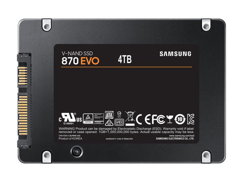 SAMSUNG 870 EVO 4TB 2.5 Inch SATA III Internal SSD (MZ-77E4T0B/AM) , Black