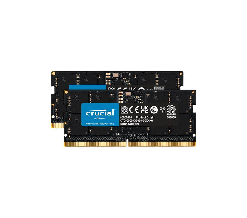 Crucial 32GB (2 x 16GB) 262-Pin DDR5 SO-DIMM DDR5 4800 (PC4 38400) Laptop Memory Model CT2K16G48C40S5