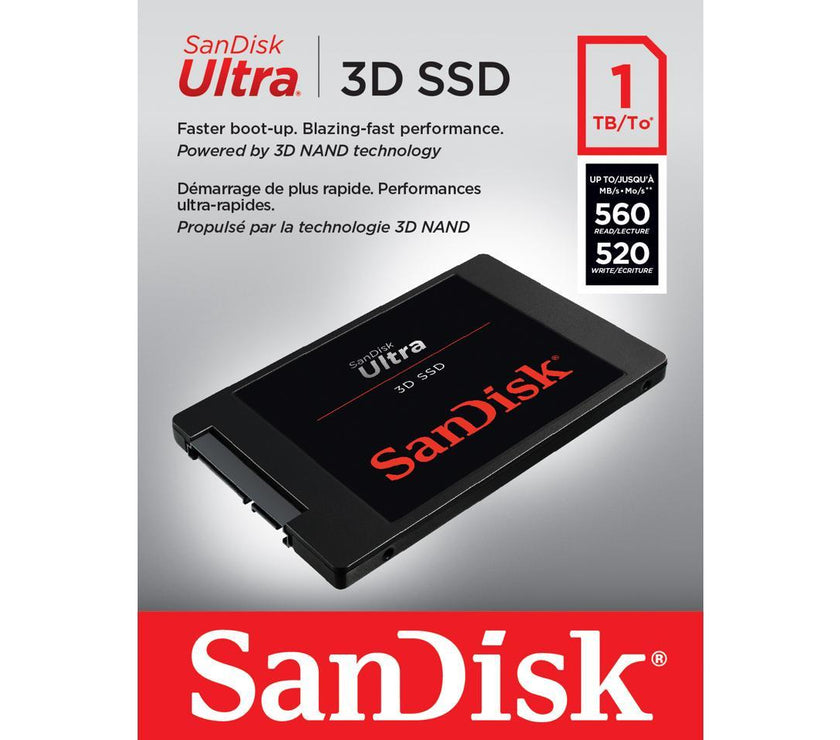 SanDisk Ultra 3D 2.5" 1TB SATA III 3D NAND Internal Solid State Drive (SSD) SDSSDH3-1T00-G26