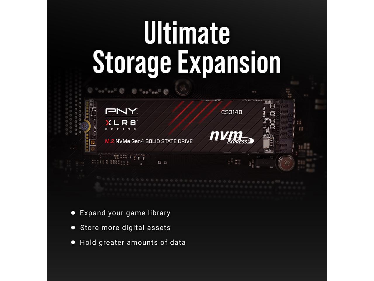 PNY XLR8 CS3140 M.2 2280 4TB PCI-Express 4.0 x4, NVMe 1.4 3D NAND Internal Solid State Drive (SSD) M280CS3140-4TB-RB