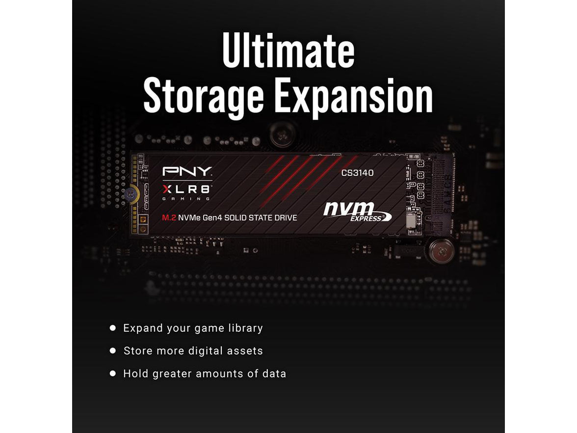PNY XLR8 CS3140 M.2 2280 4TB PCI-Express 4.0 x4, NVMe 1.4 3D NAND Internal Solid State Drive (SSD) M280CS3140-4TB-RB