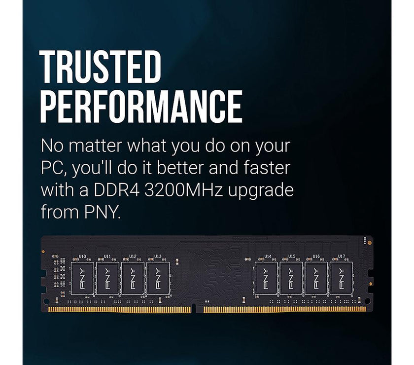 PNY 8GB DDR4 3200 (PC4 25600) Desktop Memory Model MD8GSD43200-TB