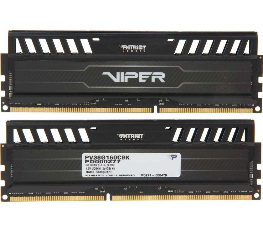 Patriot Viper 3 8GB (2 x 4GB) 240-Pin PC RAM DDR3 1600 (PC3 12800) Desktop Memory Model PV38G160C9K