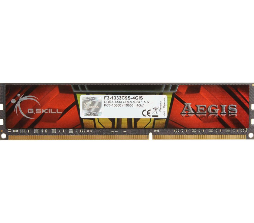 G.SKILL AEGIS 4GB 240-Pin PC RAM DDR3 1333 (PC3 10600) Desktop Memory Model F3-1333C9S-4GIS