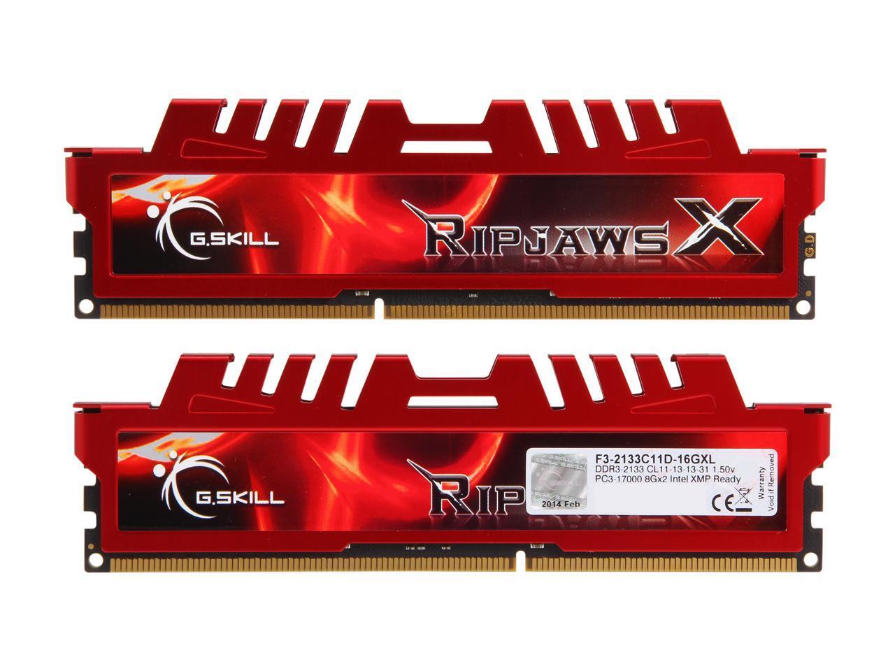 G.SKILL Ripjaws X Series 16GB (2 x 8GB) DDR3 2133 (PC3 17000) Desktop Memory Model F3-2133C11D-16GXL