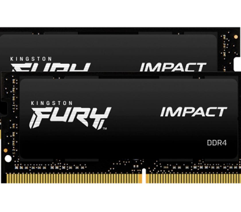 Kingston FURY Impact 32GB (2 x 16GB) 260-pin SO-DIMM DDR4 3200 MHz CL20 Black Memory (KF432S20IBK2/32)