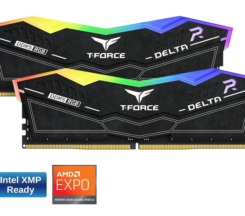 Team T-Force Delta RGB 32GB (2 x 16GB) 288-Pin PC RAM DDR5 6000 (PC5 48000) Desktop Memory Model FF3D532G6000HC28ADC01