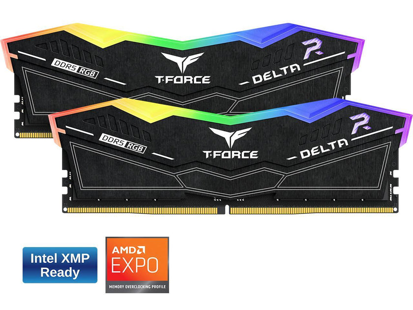 Team T-Force Delta RGB 32GB (2 x 16GB) 288-Pin PC RAM DDR5 6000 (PC5 48000) Desktop Memory Model FF3D532G6000HC28ADC01