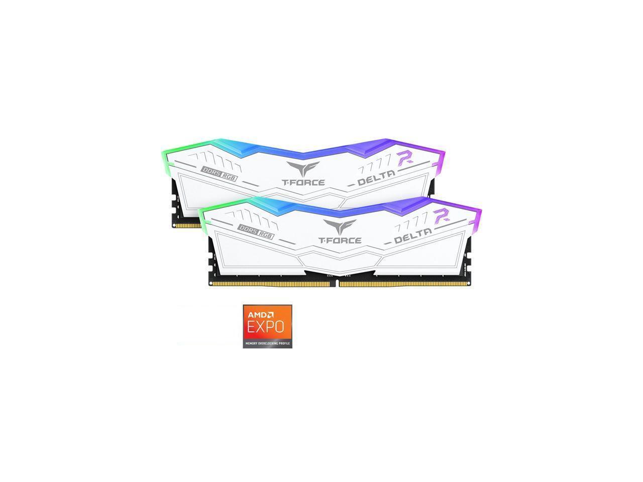Team T-Force Delta RGB 32GB (2 x 16GB) 288-Pin PC RAM DDR5 6000 (PC5 48000) Desktop Memory Model FF4D532G6000HC28ADC01