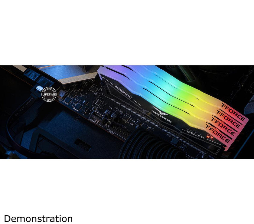 Team T-Force Delta RGB 32GB (2 x 16GB) 288-Pin PC RAM DDR5 6000 (PC5 48000) Desktop Memory Model FF3D532G6000HC28ADC01