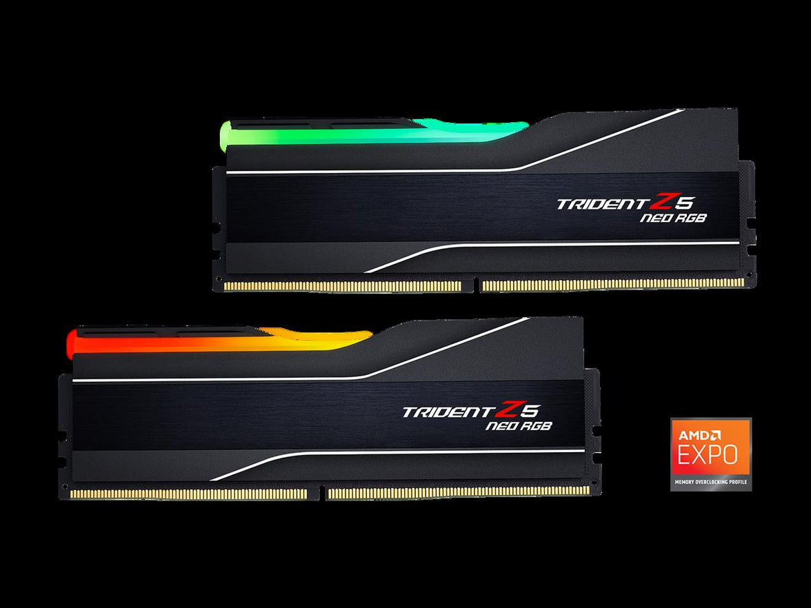 G.SKILL Trident Z5 Neo RGB Series AMD EXPO 32GB (2 x 16GB) 288-Pin PC RAM DDR5 6000 (PC5 48000) Desktop Memory Model F5-6000J3038F16GH2-TZ5NR
