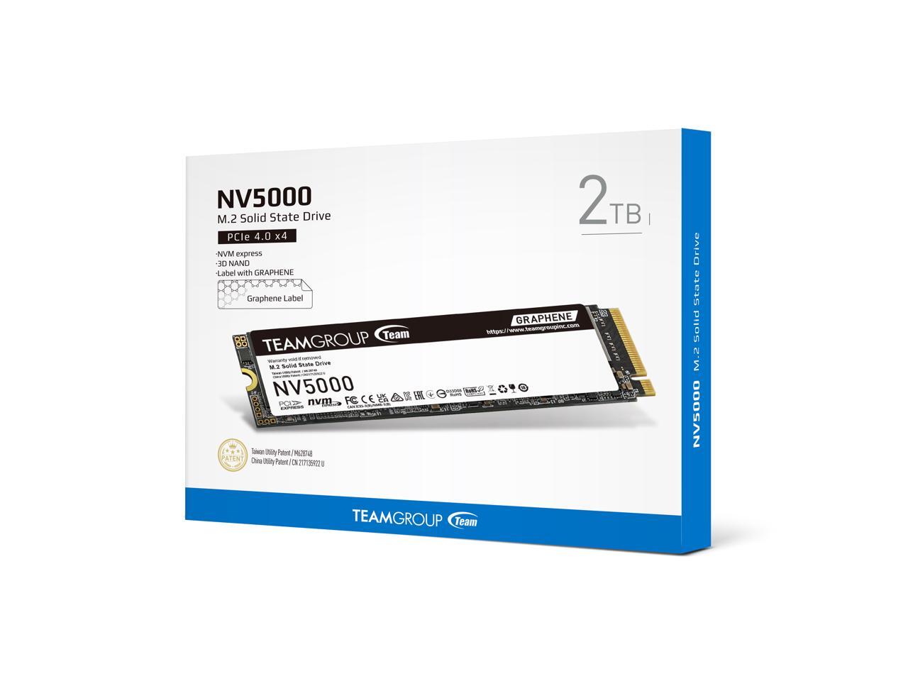 TeamGroup NV5000 M.2 2280 2TB PCIe 4.0 x4 with NVMe Internal Solid State Drive (SSD) TM8FGM002T0C101
