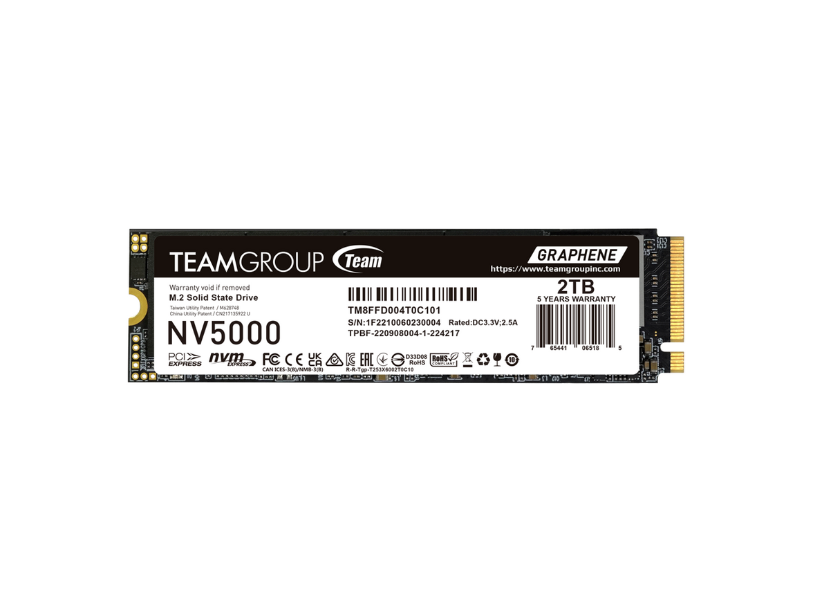 TeamGroup NV5000 M.2 2280 2TB PCIe 4.0 x4 with NVMe Internal Solid State Drive (SSD) TM8FGM002T0C101