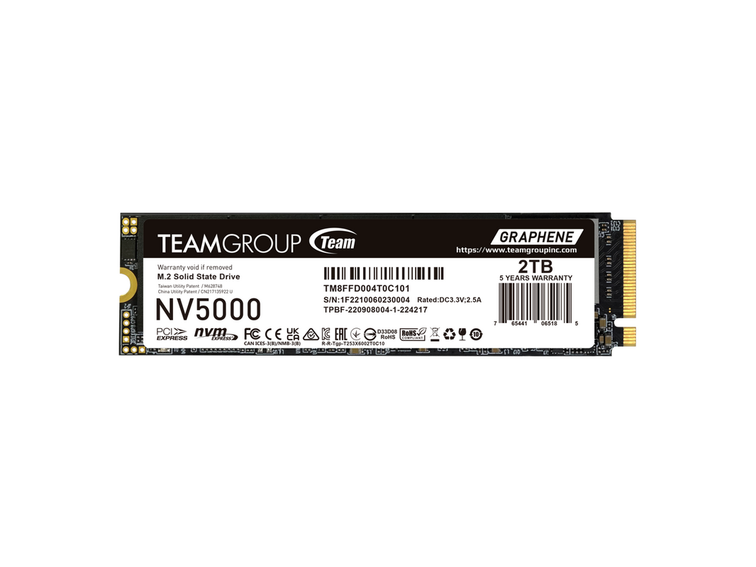 TeamGroup NV5000 M.2 2280 2TB PCIe 4.0 x4 with NVMe Internal Solid State Drive (SSD) TM8FGM002T0C101