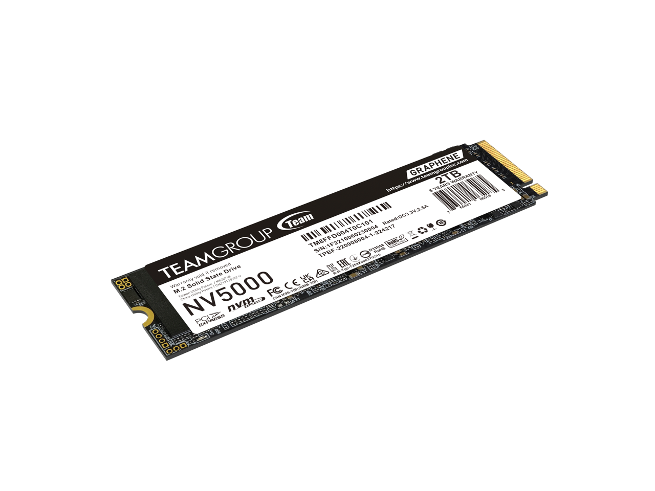 TeamGroup NV5000 M.2 2280 2TB PCIe 4.0 x4 with NVMe Internal Solid State Drive (SSD) TM8FGM002T0C101