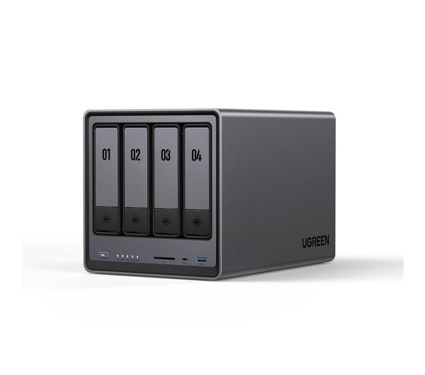 UGREEN NASync DXP4800, 4-Bay NAS with Intel®  N100 Quad-Core CPU (Up to 3.4GHz) 8GB DDR5, 2x M.2 PCIe Slots, 2.5GbE Port, SD Card Reader (Diskless)