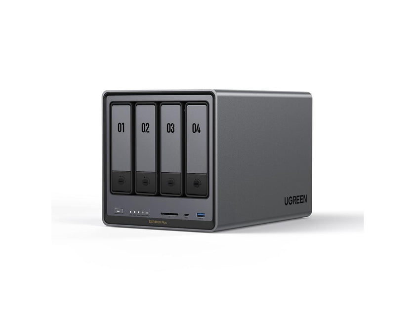 UGREEN NASync DXP4800 Plus, 4-Bay Thunderbolt™ NAS with Intel®  Pentium Gold, 5-Core CPU (Up to 4.40 GHz), 8GB DDR5, 1x 2.5GbE, 1x 10GbE, 2x TBT4, SD Slot (Diskless)