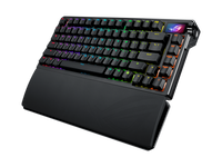 ASUS ROG Azoth Extreme 75 Custom Gaming Keyboard, Aluminum Chassis, Carbon Fiber Positioning Plate, Adjustable Gasket Mount, 3-Layer Dampening, Color OLED Touchscreen, ROG NX Snow Switches, PBT Keycaps