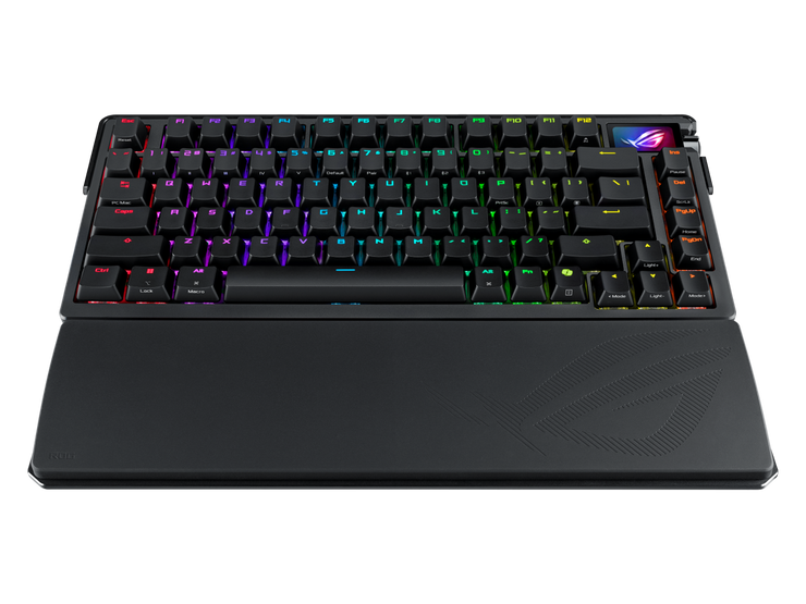 ASUS ROG Azoth Extreme 75 Custom Gaming Keyboard, Aluminum Chassis, Carbon Fiber Positioning Plate, Adjustable Gasket Mount, 3-Layer Dampening, Color OLED Touchscreen, ROG NX Snow Switches, PBT Keycaps