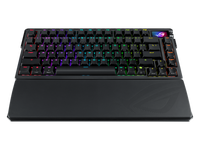 ASUS ROG Azoth Extreme 75 Custom Gaming Keyboard, Aluminum Chassis, Carbon Fiber Positioning Plate, Adjustable Gasket Mount, 3-Layer Dampening, Color OLED Touchscreen, ROG NX Snow Switches, PBT Keycaps