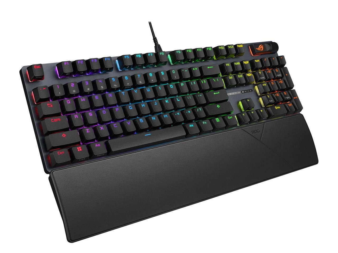 ASUS ROG Strix Scope II X Wired USB Mechanical Gaming Keyboard - 100% Full-Size, Hot Swappable Pre-lubed ROG NX Storm V2 Clicky Switches, PBT Keycaps, RGB, PC/Mac Support - Black