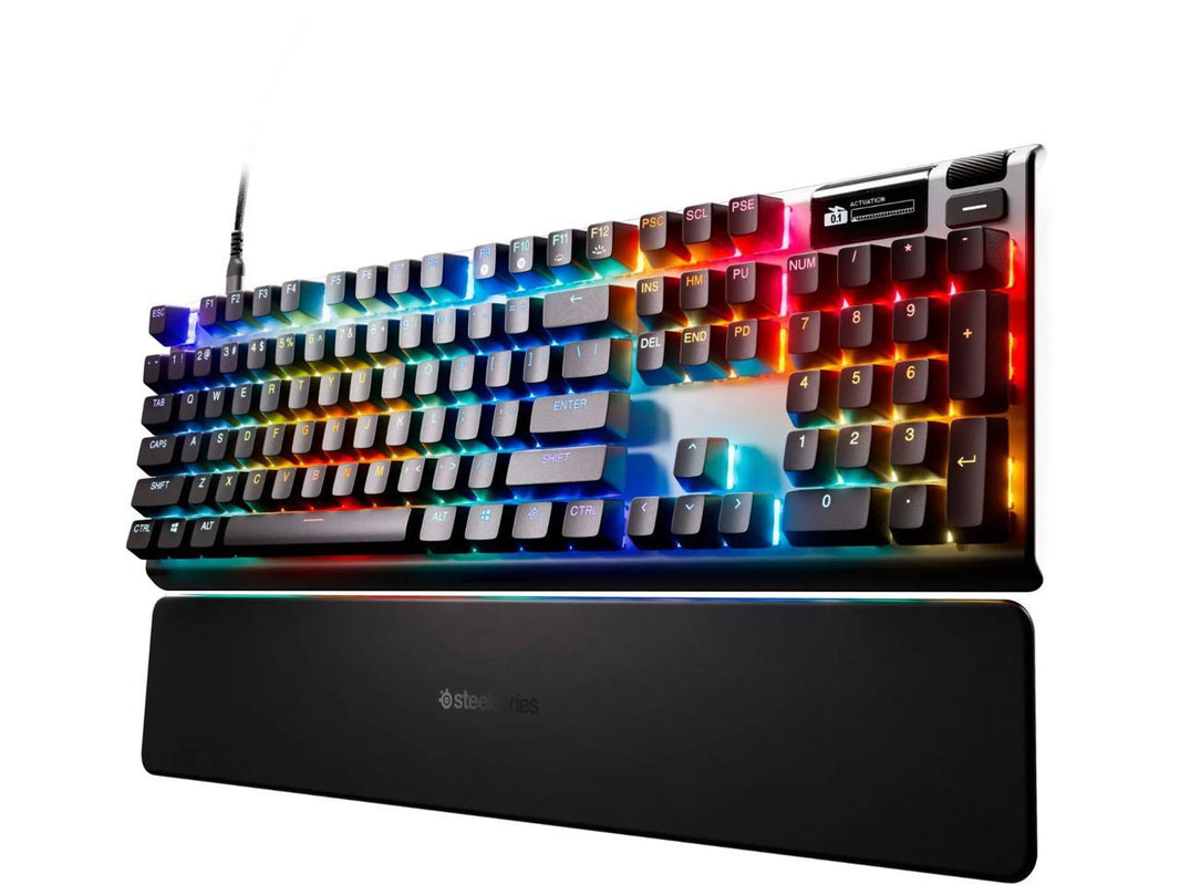 SteelSeries 64660 Apex Pro Gen 3 Full Size Wired HyperMagnetic Gaming Keyboard - With Rapid Tap, Rapid Trigger, Adjustable Actuation Gaming Keyboard