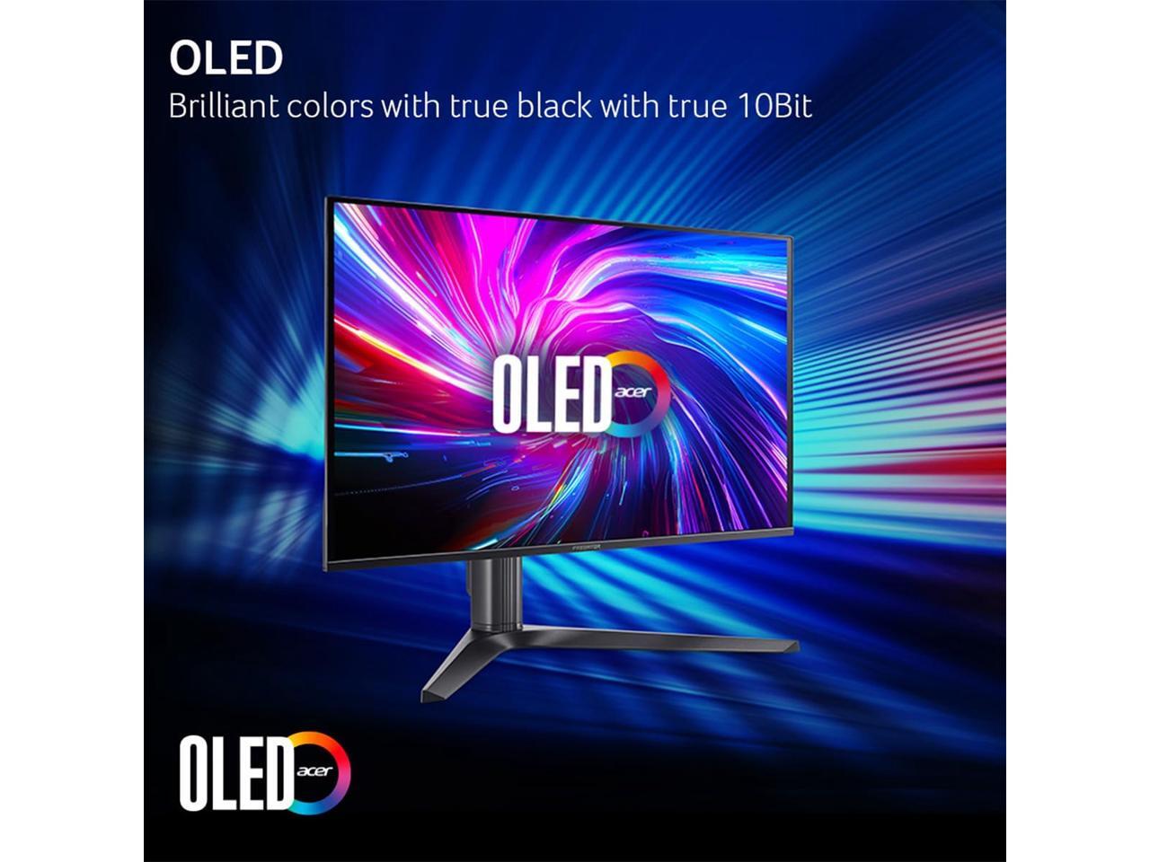 Acer Predator OLED X27U Z1bmiiprx 27" WQHD (2560 x 1440) Widescreen Gaming Monitor with AMD FreeSync Premium pro, 280Hz Refresh Rate, 0.03ms Response Time, 1000nits @ HDR 3%, DCI-P3 99%, Delta E<2