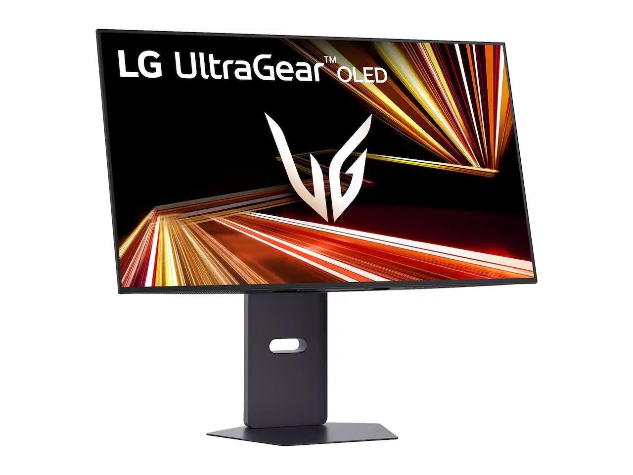 LG 32GX850A-B 32" UltraGear 4K UHD (3840 x 2160) Glossy OLED Gaming Monitor, Dual-Mode 165Hz/330Hz, 0.03ms, G-SYNC, FreeSync Premium Pro, TrueBlack 400, HDMI, DP, Tilt/Height/Swivel/Pivot Stand, Black