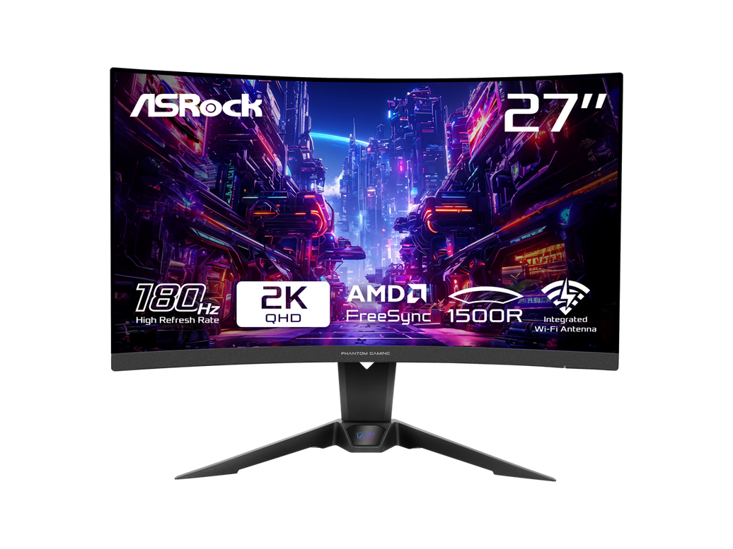ASRock Phantom Gaming 27" 180Hz 1ms VA QHD Gaming Monitor FreeSync (AMD Adaptive Sync) 2560 x 1440 (PG27QRT2A)