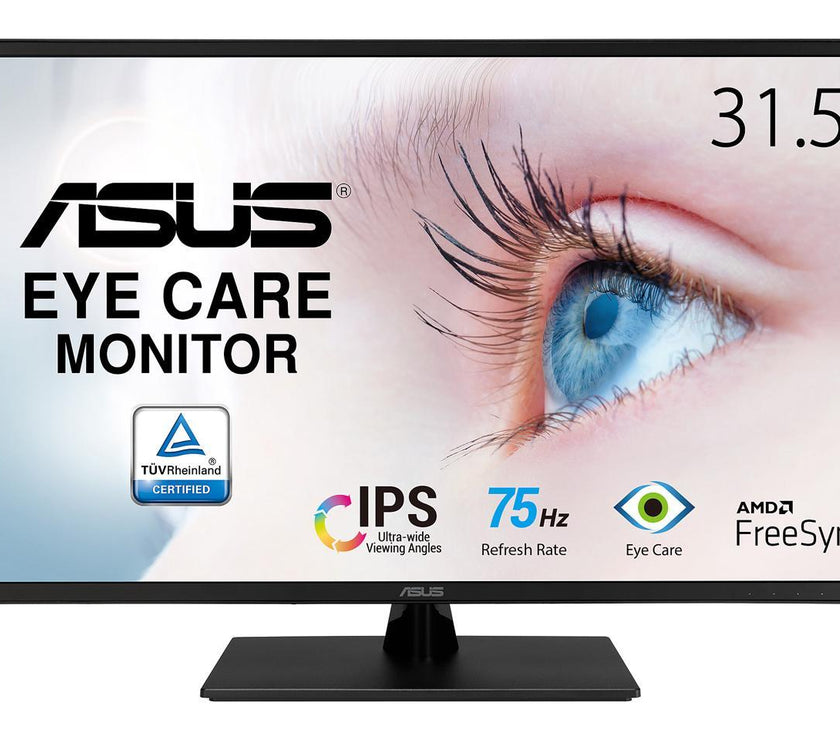 ASUS 31.5" 1080P Monitor (VA329HE) - Full HD, IPS, 75Hz, Adaptive-Sync, Eye Care, Low Blue Light, Flicker Free, HDMI, VGA, Wall Mountable, Tilt Adjustable