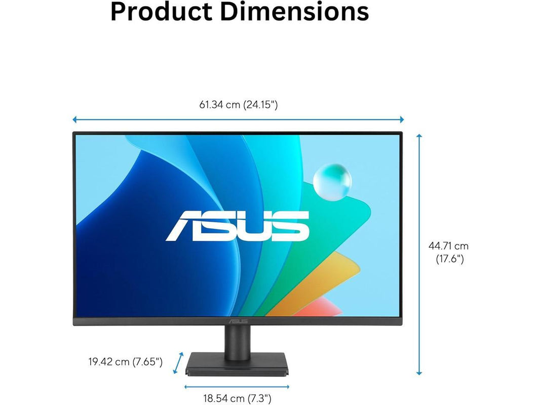 ASUS 27" 1080P Eye Care Gaming Monitor (VA279HG) - IPS, Full HD, 99% sRGB, Frameless, 120Hz, 1ms, Adaptive-Sync, HDMI, VGA, Low Blue Light, Flicker Free, Wall Mountable