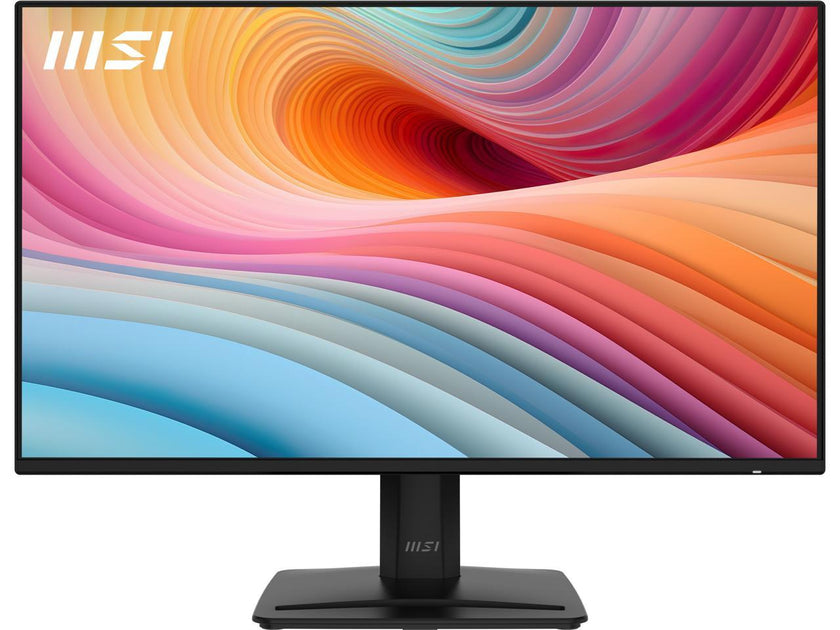 MSI PRO MP242A E2 24-inch IPS 1920 x 1080 (FHD) Gaming Office Monitor, 120Hz, Adaptive-Synch, HDR Ready, HDMI, VGA Port, Display Port,VESA Mountable, Tilt, Speaker, 4-side slim bezel ,1ms, Black