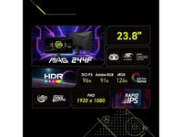 MSI MAG 244C 23.6''Curved Gaming Monitor FHD 1080p 180Hz 1ms Adaptive-Sync HDR Ready VA Panel 1500R Anti-Glare Display 178 Viewing Angle Frameless Design for FPS RPG and Racing Games