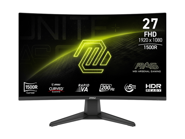 MSI MAG 276CF E20 27" 1500R Curved Gaming Monitor – FHD 200Hz, 0.5ms, Rapid VA, FreeSync Premium, HDR Ready