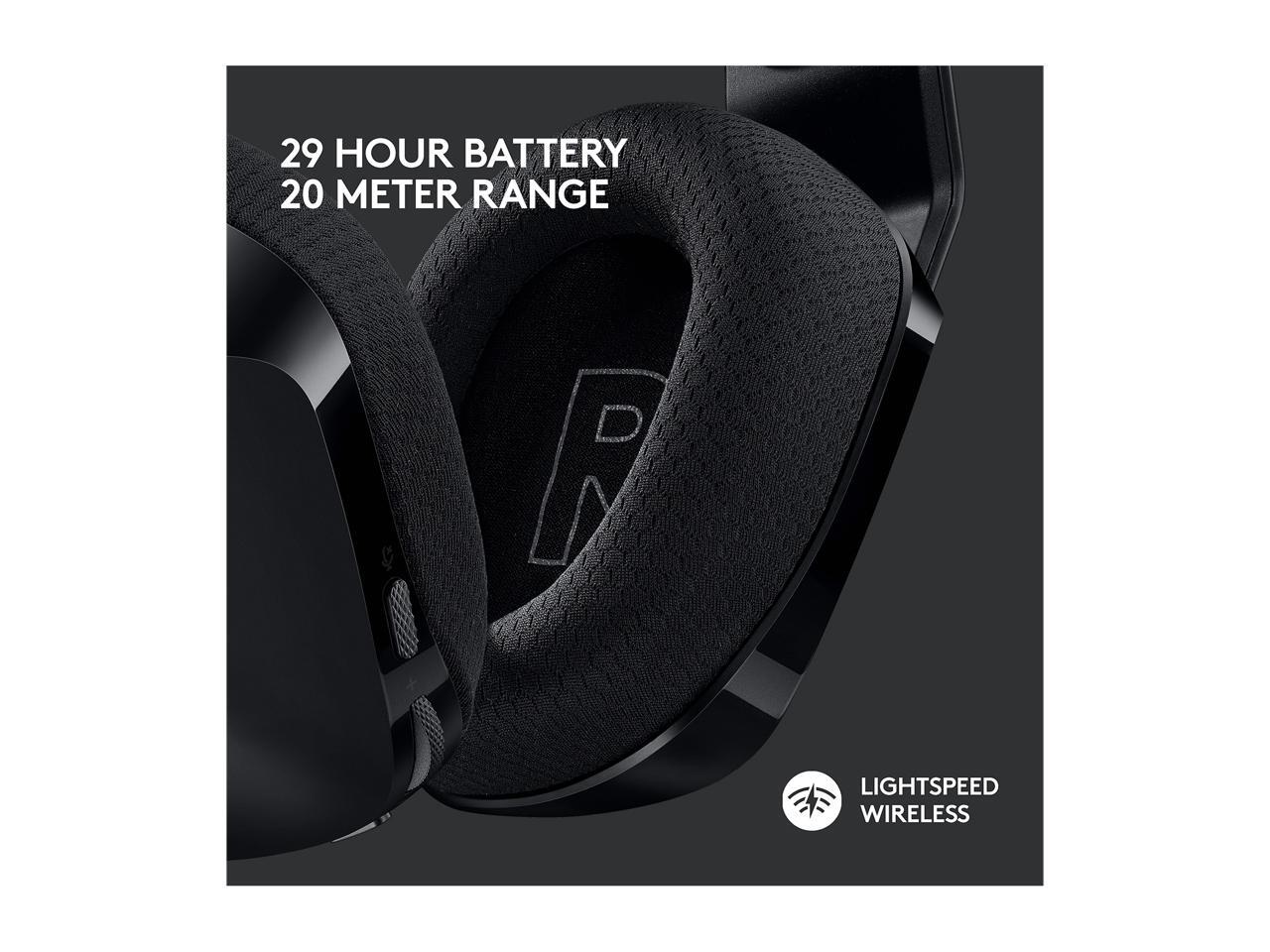 Logitech G733 Lightspeed Wireless Gaming Headset with Suspension Headband, Lightsync RGB, Blue VO!CE mic technology and PRO-G audio drivers - Black