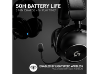 Logitech G PRO X2 LIGHTSPEED Wireless Gaming Headset, Detachable Boom Mic, 50mm Graphene Drivers, DTS:X Headphone 2.07.1 Surround, Bluetooth/USB/3.5mm Aux, for PC, PS5, PS4, Nintendo Switch - Black