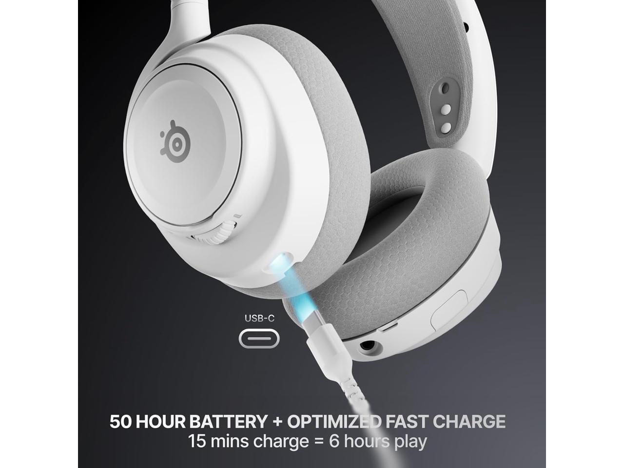 SteelSeries Arctis Nova 7P Wireless Gen 2 Gaming Headset - Real-Time App Control, 50+ HR Play, Neodymium Magnetic Drivers, Mix 2.4GHz/Bluetooth, PS5, PS4, PC, Switch 1/2, Mobile - White