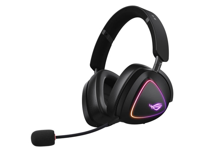 ASUS ROG Delta II Wireless Gaming Headset (50mm Titanium Drivers, ROG SpeedNova, 10mm Super-Wideband Mic, 110+HR Battery, DualFlow Audio, BT, 2.4 GHz, 3.5 mm, For PC, Switch, PS4, PS5, Xbox) - Black