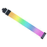 Lian Li Strimer Wireless 16-Pin GPU RGB Power Extension Cable, 2.4GHz Wireless Lighting Control, 370mm (14.56 in) 8 Light Guides, Controller Required (Not Included) (PW16-81W)