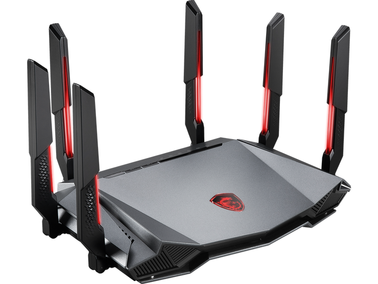 MSI RadiX AXE6600 WiFi 6E Tri-Band Gaming Router  support 2.5GHz/5GHz/6GHz, AI QoS support