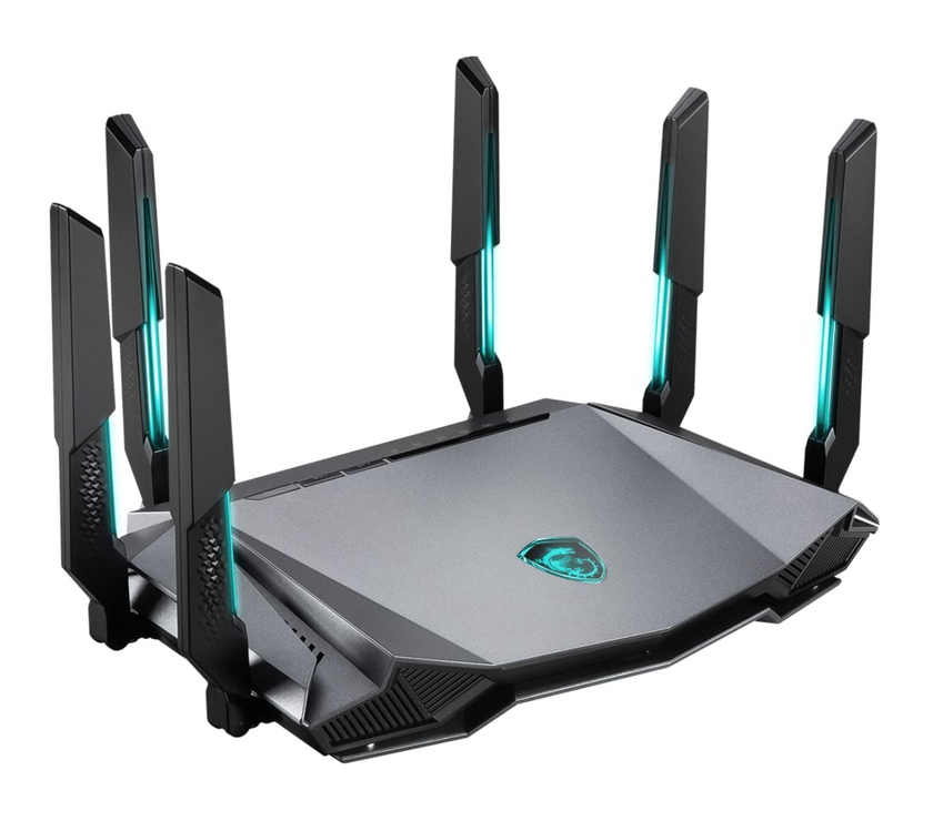 MSI RadiX AXE6600 WiFi 6E Tri-Band Gaming Router  support 2.5GHz/5GHz/6GHz, AI QoS support