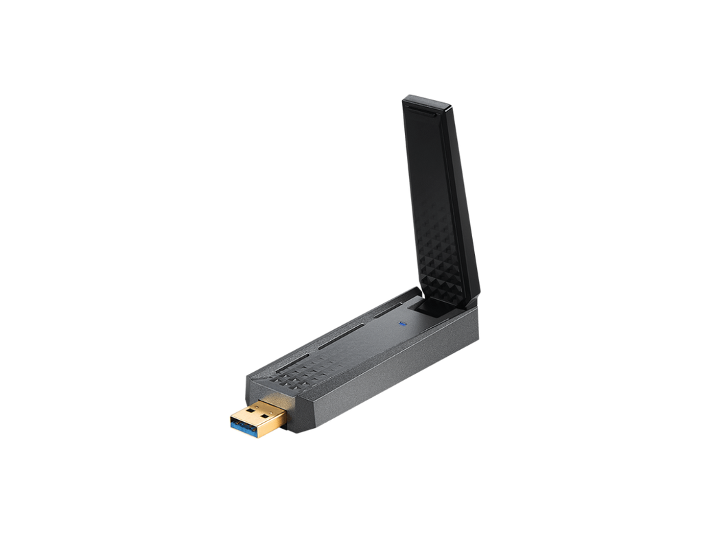 MSI AX1800 WiFi 6 Dual-Band USB Adapter - WLAN up to 1800 Mbps (5GHz, 2.4GHz Wireless), USB 3.2 Gen 1 Type-A, MU-MIMO, Adjustable Antenna, Beamforming, WPA3 - Wired Bracket Included