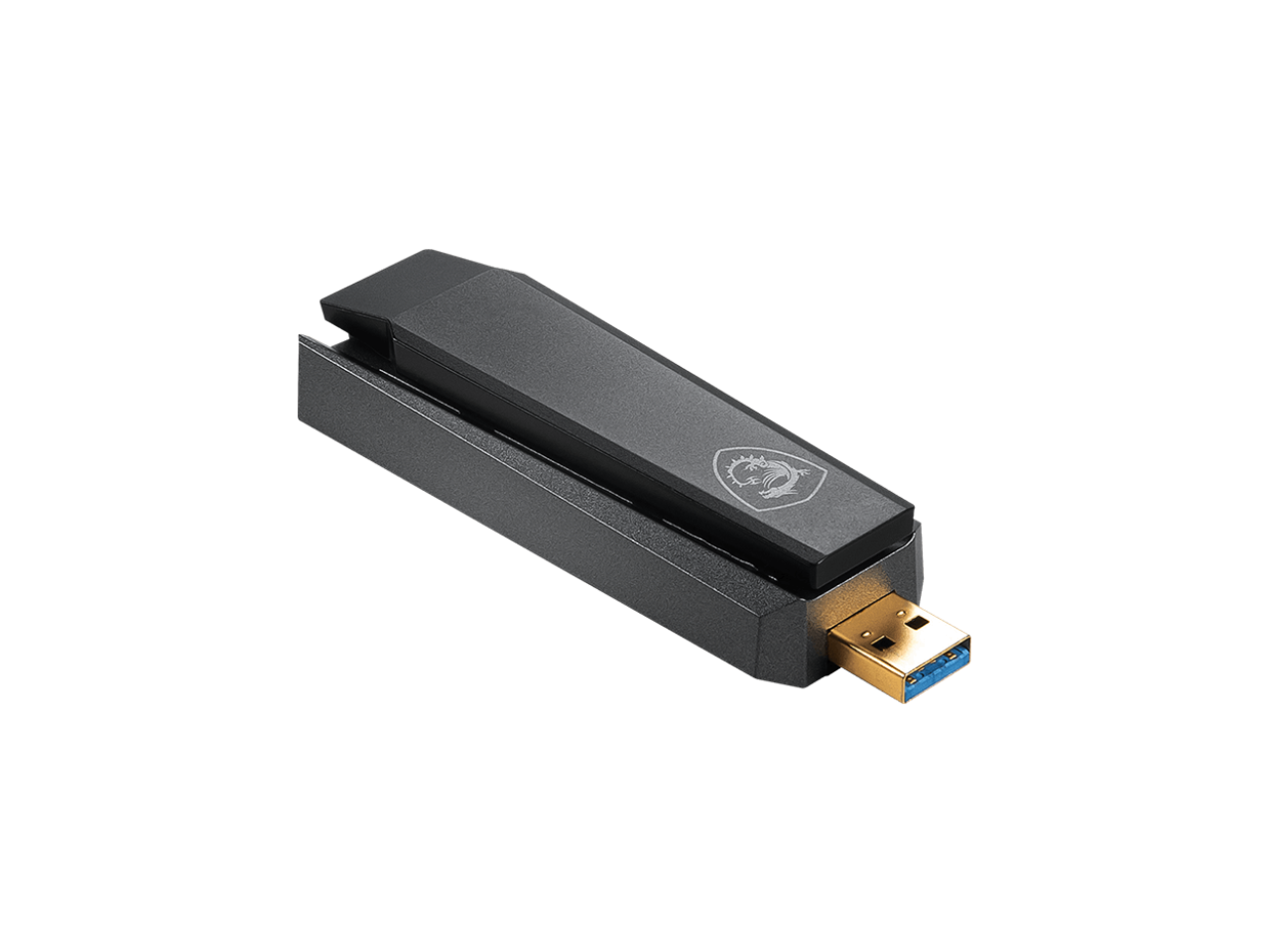 MSI AX1800 WiFi 6 Dual-Band USB Adapter - WLAN up to 1800 Mbps (5GHz, 2.4GHz Wireless), USB 3.2 Gen 1 Type-A, MU-MIMO, Adjustable Antenna, Beamforming, WPA3 - Wired Bracket Included